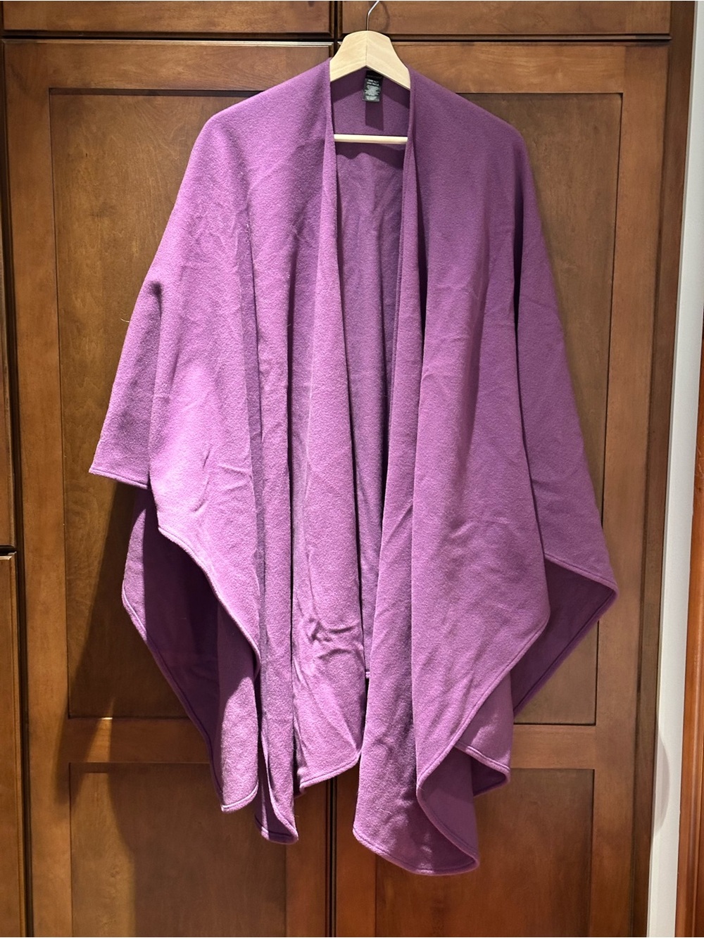 APOSTROPHE Purple Open-Front Poncho Wrap
